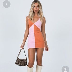 Princess Polly Pink and Orange Disco Dress